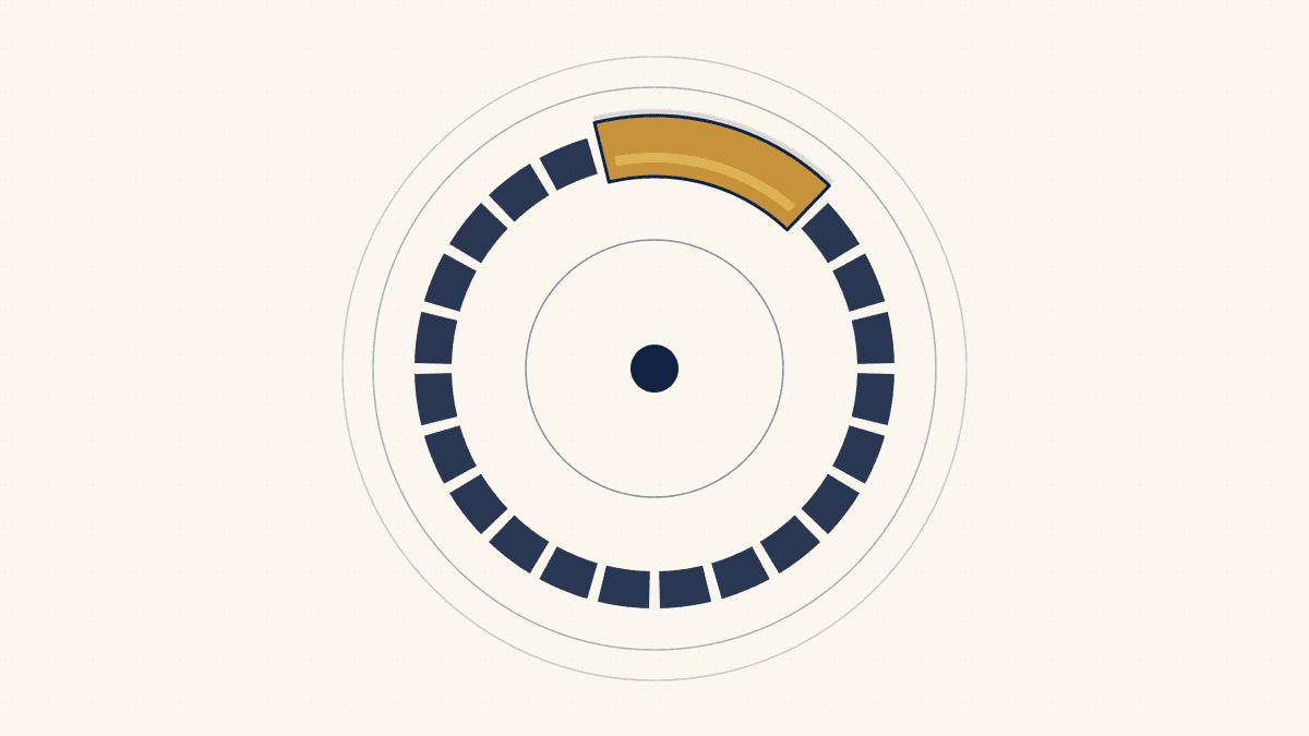 Ring of 24 hour segments with the late night band highlighted in gold, showing the hours when most ransomware is deployed and detection coverage is thinnest